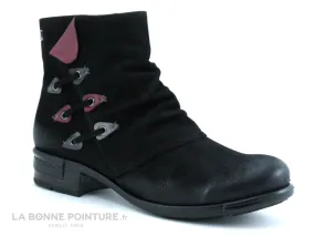 Achat chaussures Venus Femme Boots, vente Venus 929116K Black - Bottine Femme noire - Oeillets et liens lateraux