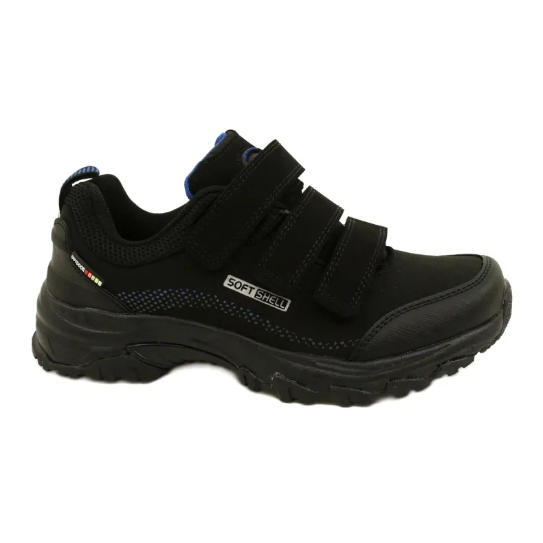 American Club Chaussures Sport Softshell Avec Velcro Américain WT52/22 Noir le noir bleu