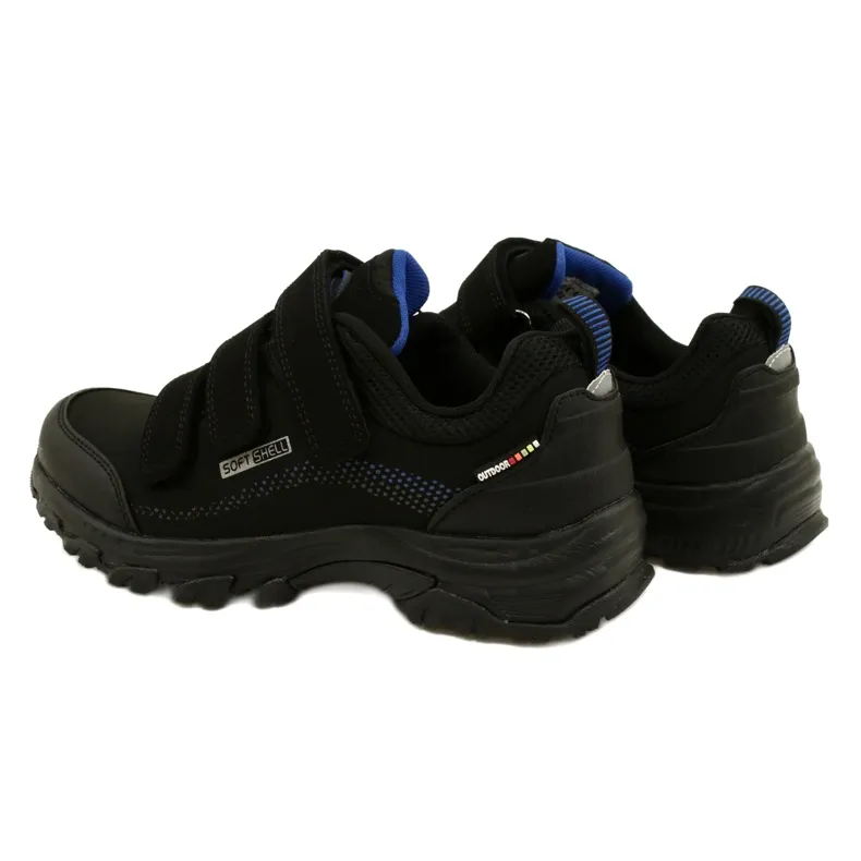 American Club Chaussures Sport Softshell Avec Velcro Américain WT52/22 Noir le noir bleu