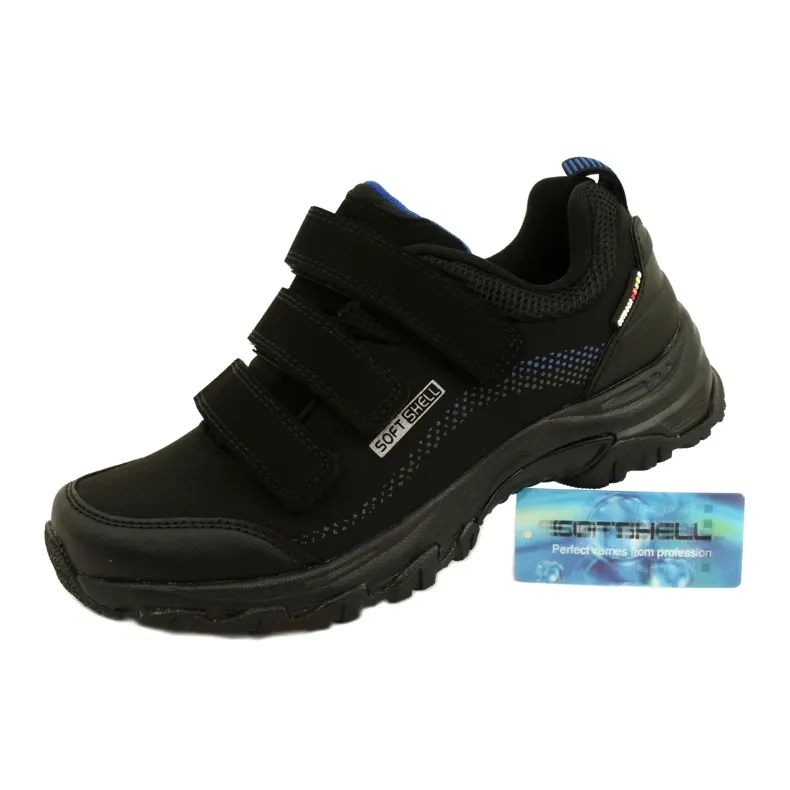 American Club Chaussures Sport Softshell Avec Velcro Américain WT52/22 Noir le noir bleu