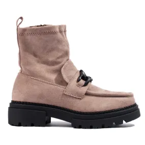 Bottes beiges pour dames sur la plate-forme Shelovet brun