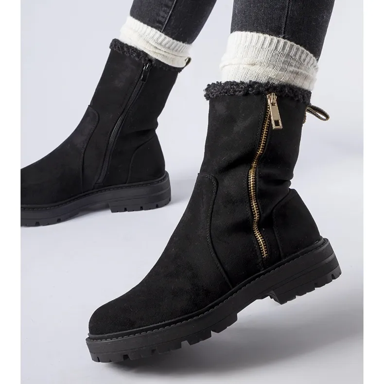 Bottes isolées noires avec fermeture éclair Sunnyslope le noir