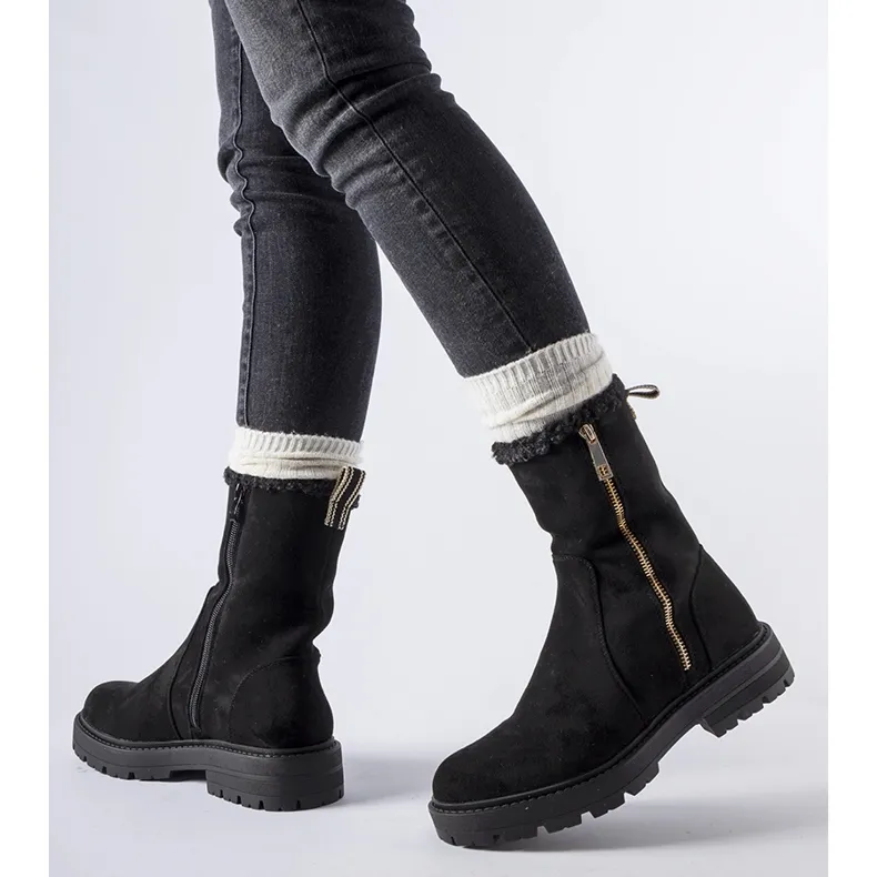 Bottes isolées noires avec fermeture éclair Sunnyslope le noir