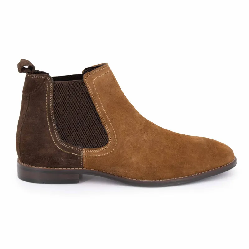 Bottines cuir de chèvre bi color dégradé de marron t41-46 Homme 