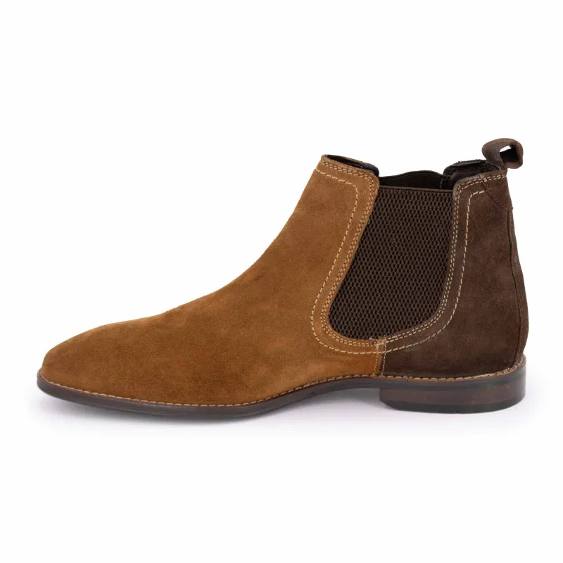 Bottines cuir de chèvre bi color dégradé de marron t41-46 Homme 