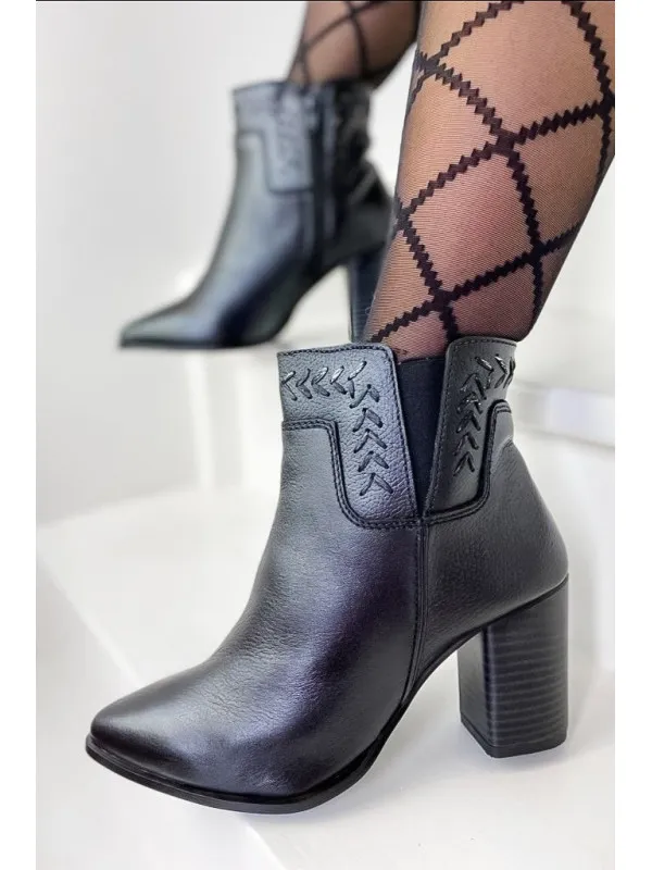 Bottines Cuir Naila Black - Manoukian