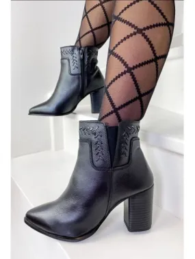 Bottines Cuir Naila Black - Manoukian