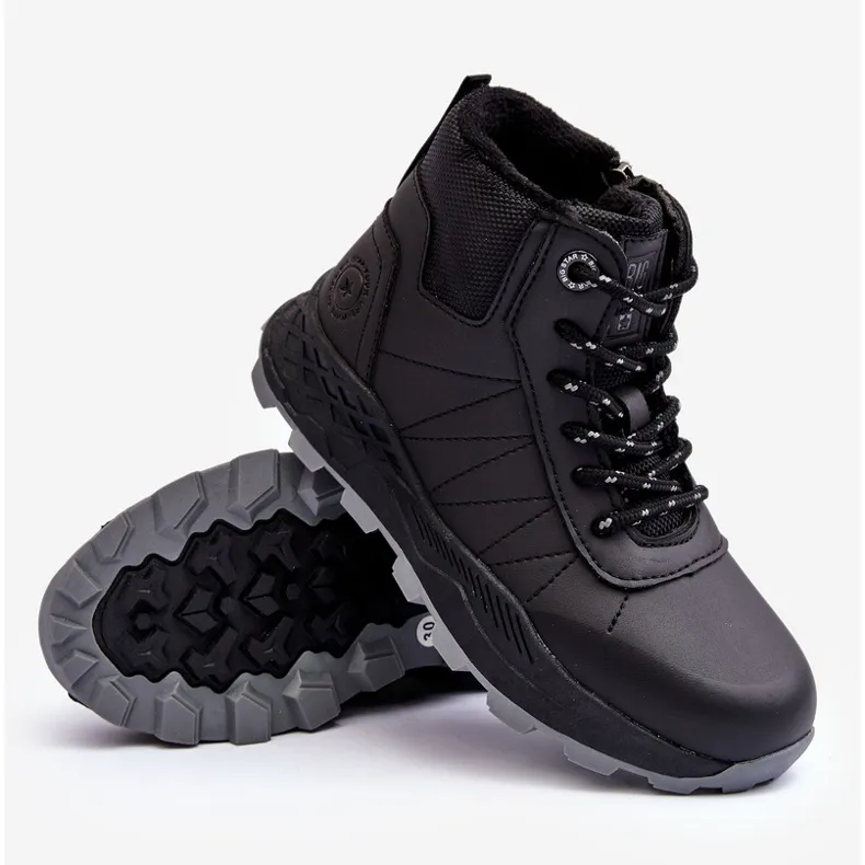 Chaussures de randonnée Trapper isolées pour enfants noires Big Star MM374203 le noir