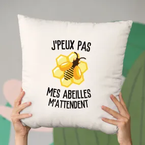 Coussin J'peux pas mes abeilles m'attendent