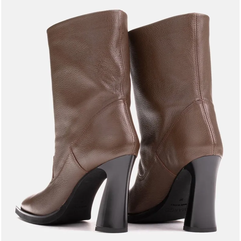 Marco Shoes Bottines en cuir souple brun