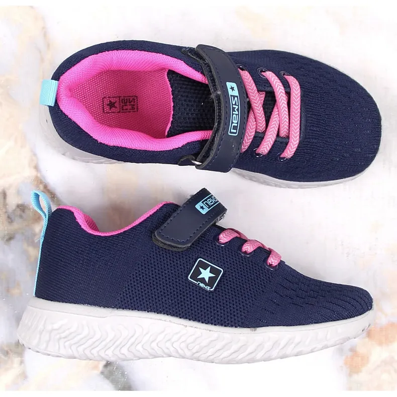 News Chaussures sport résille bleu marine fille