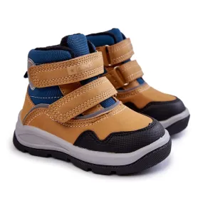 PE1 Bottes Chaudes Enfant Avec Velcro Titi Camel brun