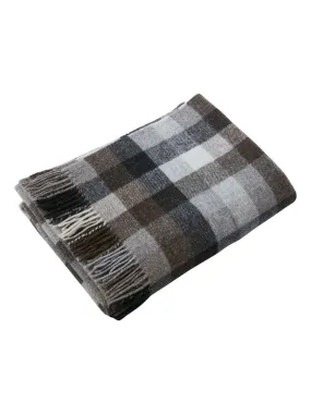 Plaid a franges en laine 140 x 200 cm Marcel - Gris