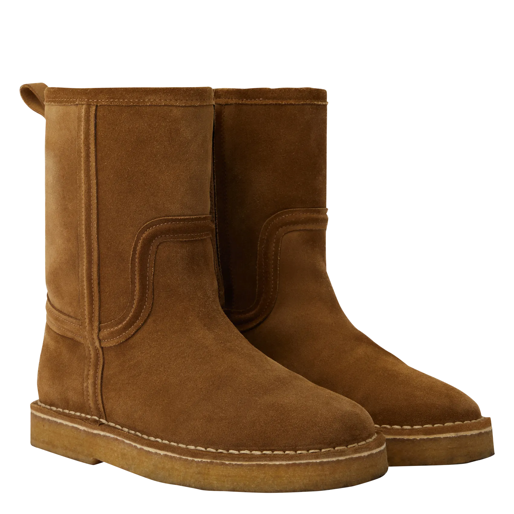 SOEUR  Bottes fourrées en cuir velours texas - Beige